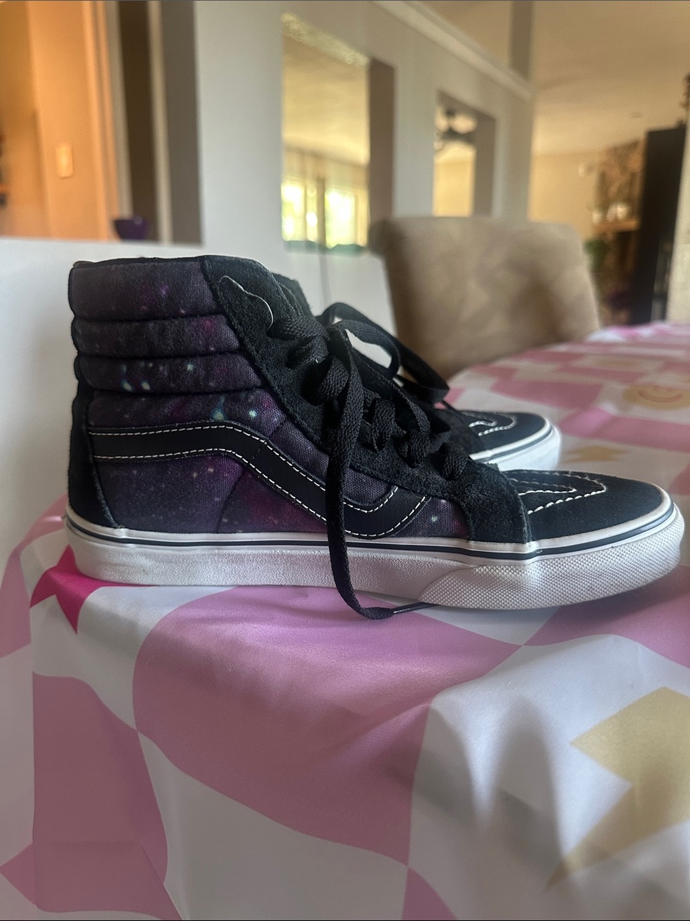 Vans Women High-Top Galaxy Skate Shoes - Black/Purple